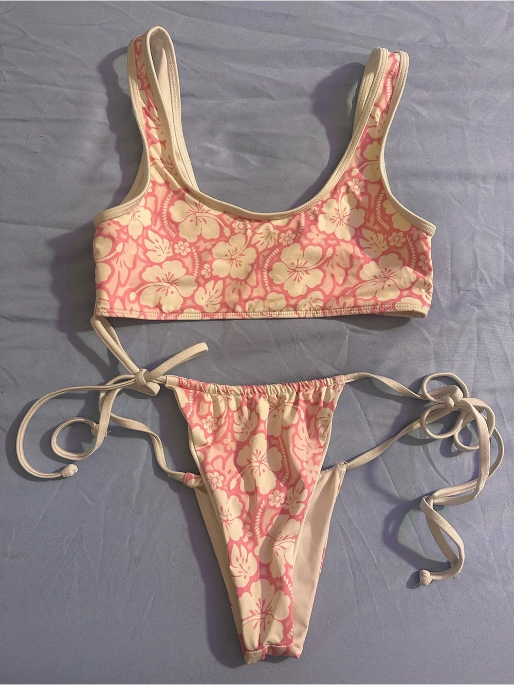Frankies Bikinis Pink Floral Two-Piece Bikini Set 🌺💖